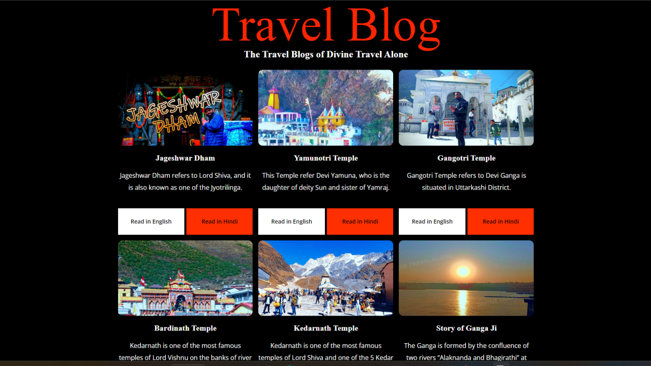 Blogs of Divine Travel Alone